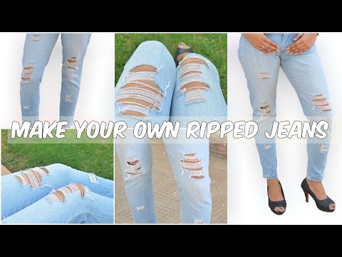 How to make Ripped Jeans | Distressed jeans DIY