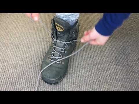 How to tie hiking boots: foot lock down lacing