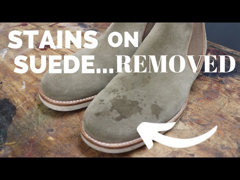 How to Clean Suede &amp; Nubuck Using Suede Shampoo | Removing Wine Stain