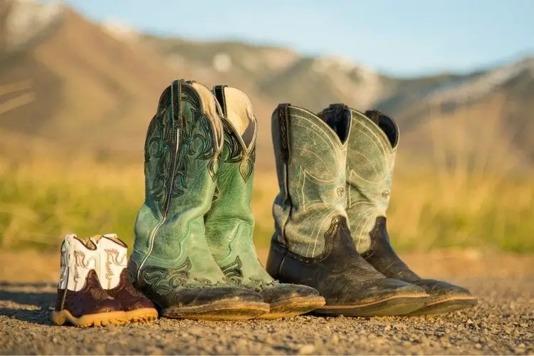 3 pairs of cowboy boots