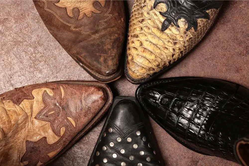 different styles of cowboy boots