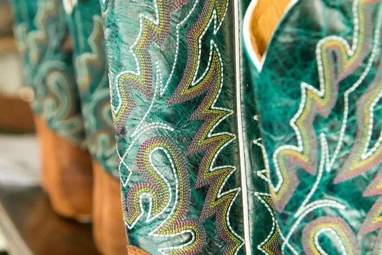 cowboy boots with colored stitching
