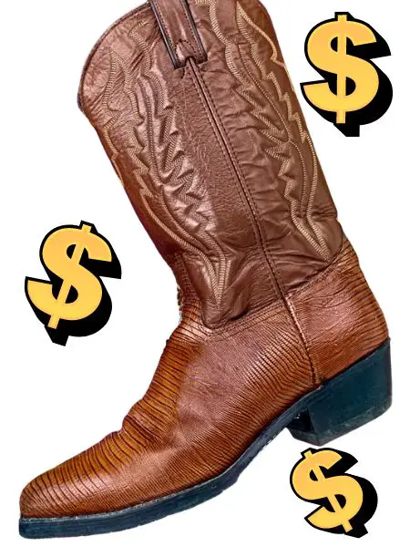 Cowboy boot and $
