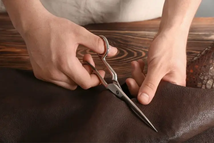 cutting leather