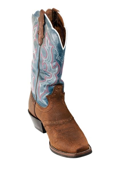 cowboy boots with blue shaft