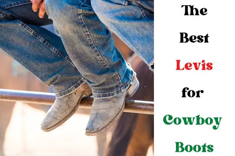 Man wear jeans and cowboy boots and are sitting on the wooden fence and the title