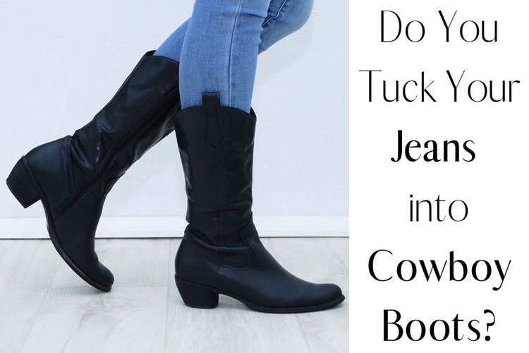 Women wear cowboy boots over the jeans