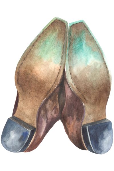 the smooth soles of cowboy boots