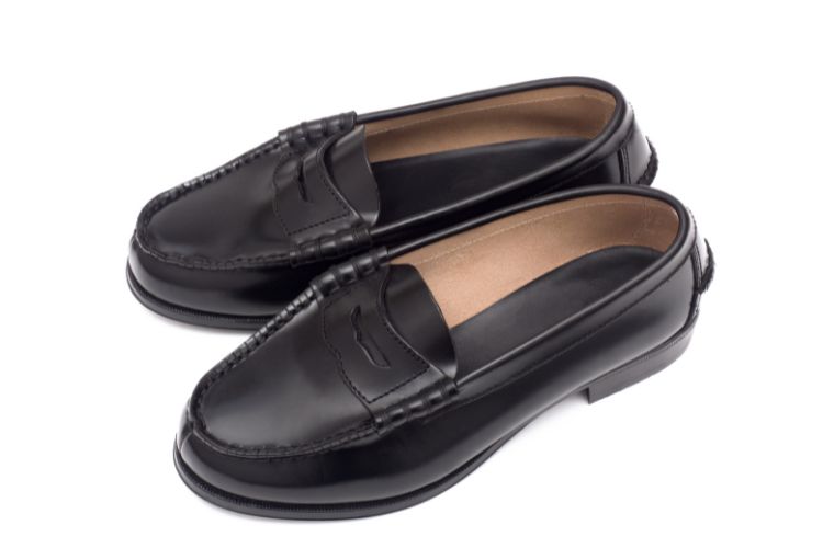 black loafers