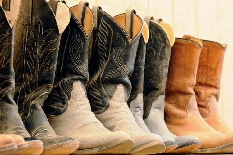 cowboy boots with distressed leather