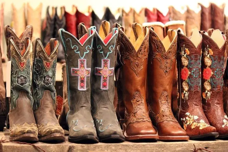 iconic deep V cut of cowboy boots