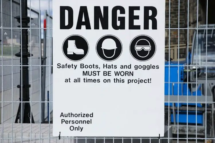 Security sign at construction sites
