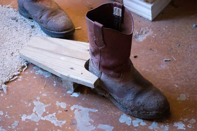 Cowboy boot and boot jack