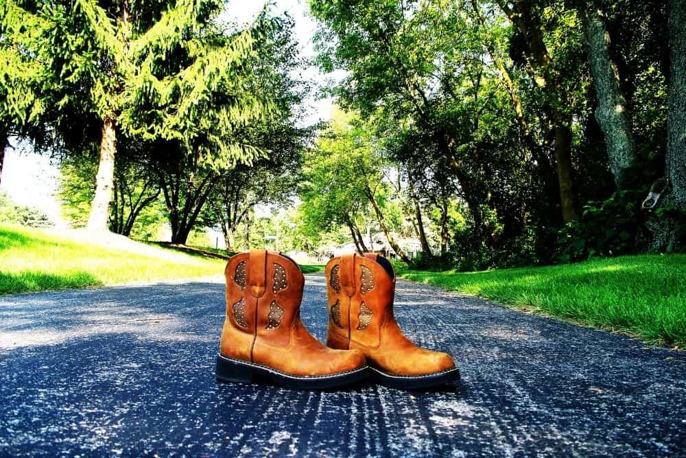 Cowboy boots with trees