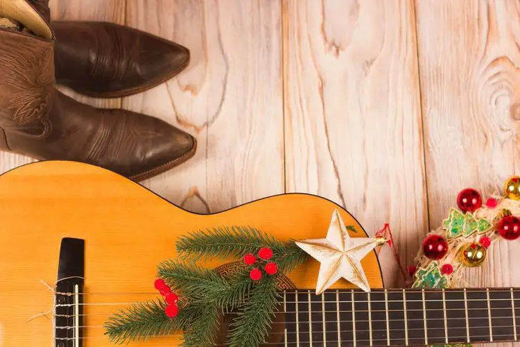 X'mas, cowboy boots, guitar