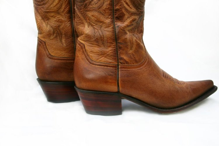 brown cowboy boots with heels