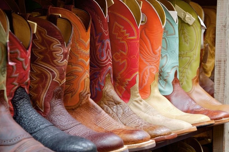 cowboy boots with different materials and colors