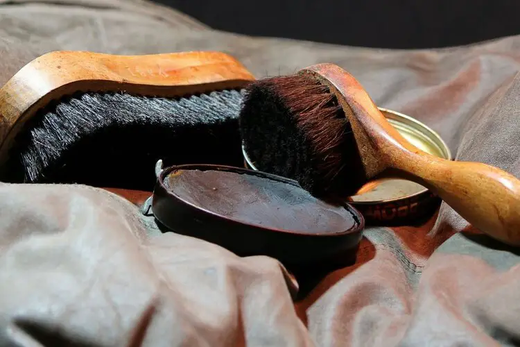 shoe polish and horsehair brushes