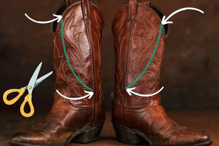 Cut a portion of the two cowboy boots