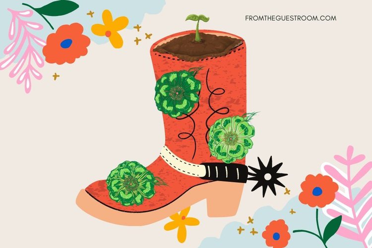 Make flower bloom in the middle of the boots