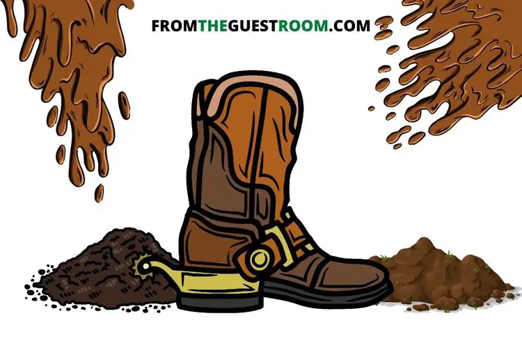 Muddy cowboy boots