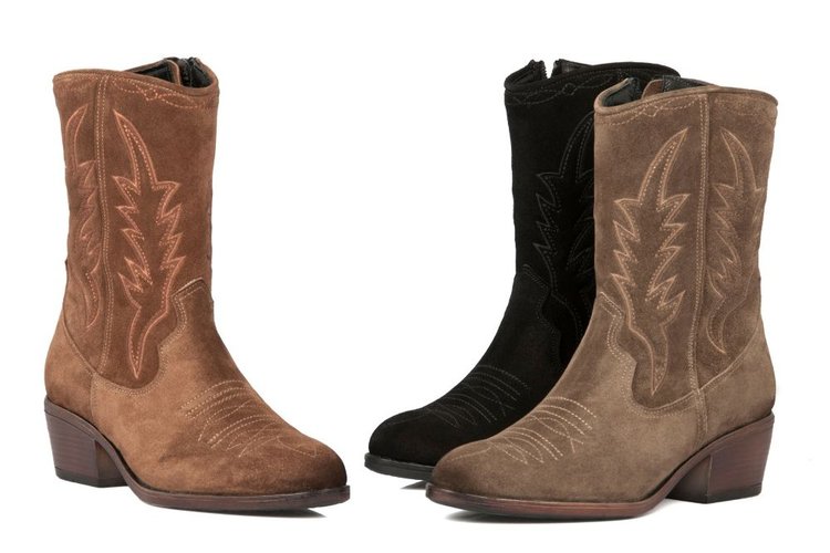 Suede cowboy boots