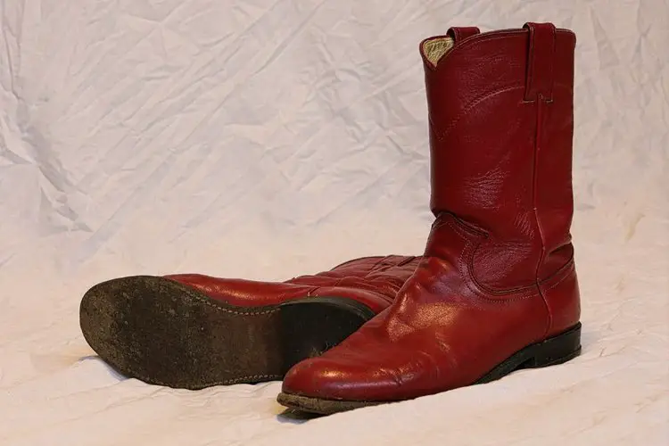 red leather cowboy boots
