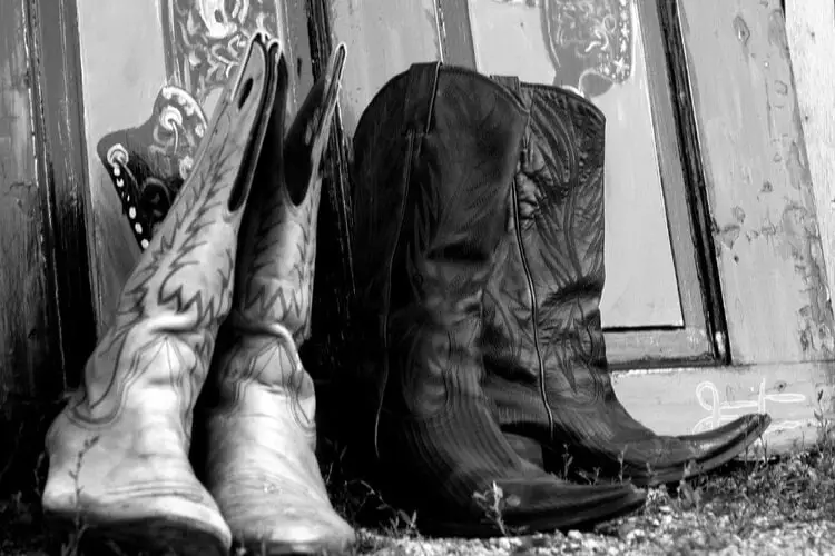 two pairs of cowboy boots