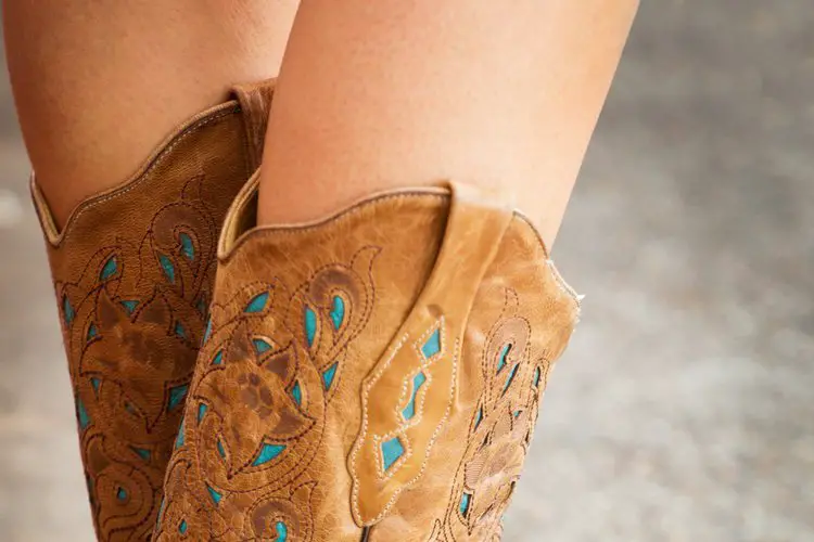 cowboy boots around the calves