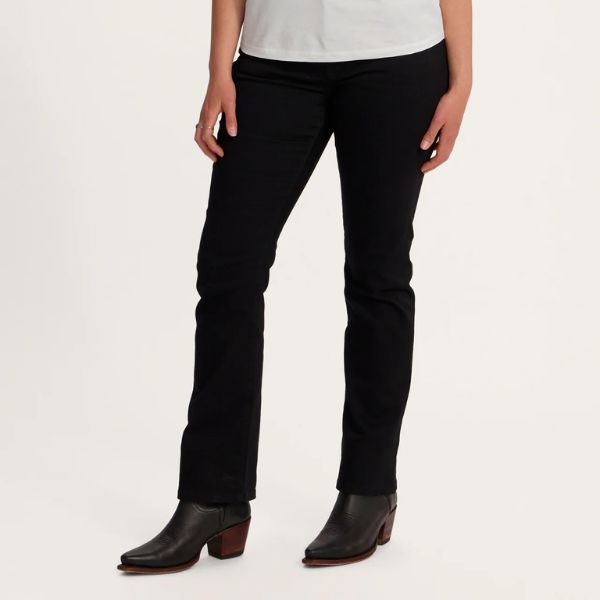 Women's High-Rise Straight Jeans (Black Color)