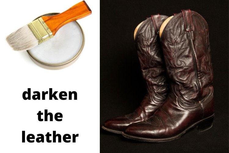 mink oil darkens the leather of cowboy boots