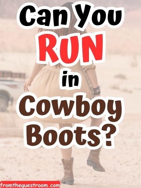 A girl is running with her cowboy boots and the title