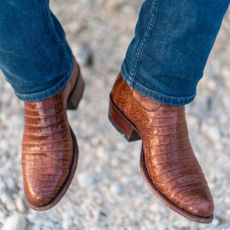 The Dillon caiman belly boots from Tecovas