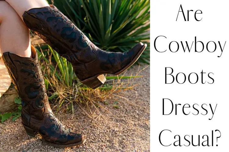 Women wear distressed cowboy boots and the title