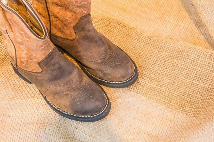 dry rot cowboy boots that are not stored properly