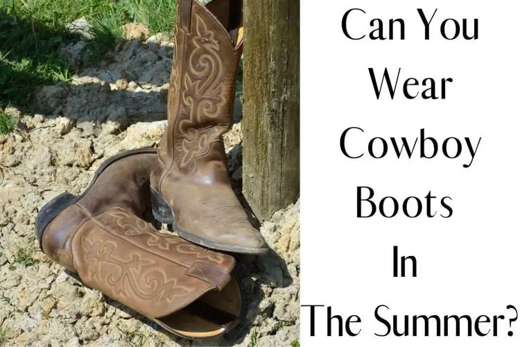 A pair of cowboy boots near the fence and the title