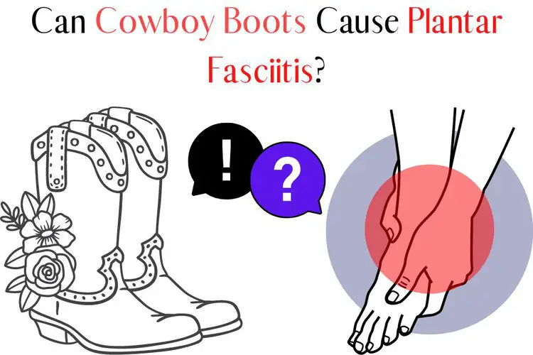 Cowboy boots and man with foot pain and the title