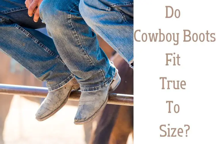 Man wear cowboy boots sit on the fence and the title