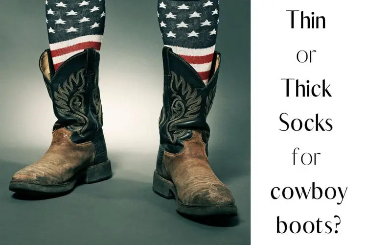 Man wear socks and cowboy boots