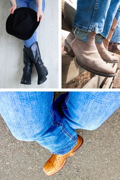 People wear cowboy boots with jeans