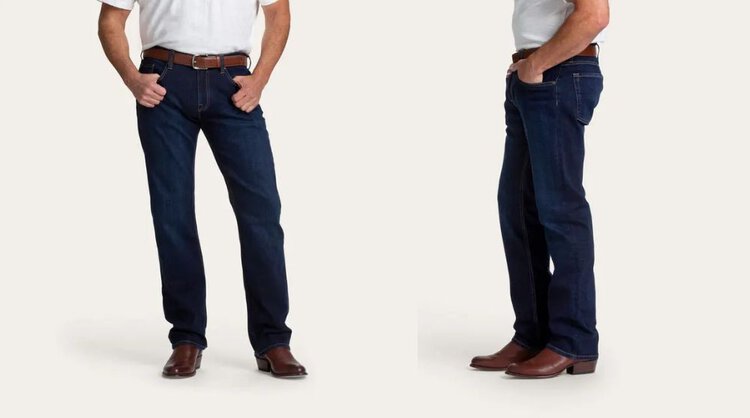 Standard jeans and cowboy boots of Tecovas