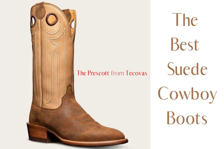 Suede cowboy boot and the title