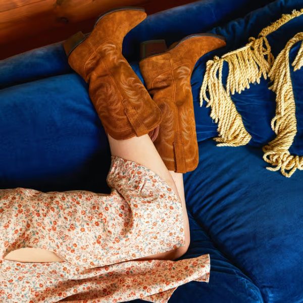 Women wear The Annie Cowboy Boots and sleeping