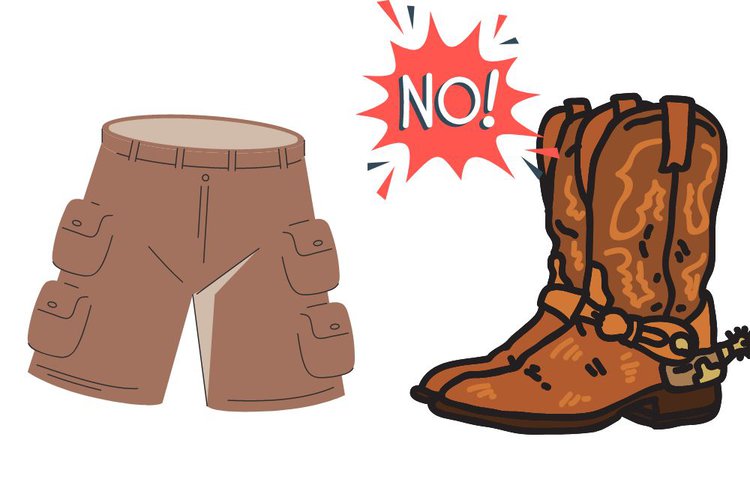don't wear cargo shorts for cowboy boots