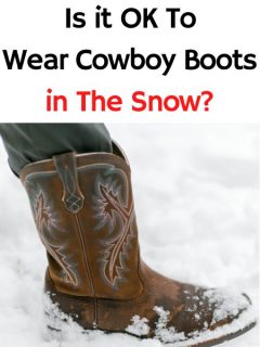 man wears Cowboy Boots in The Snow