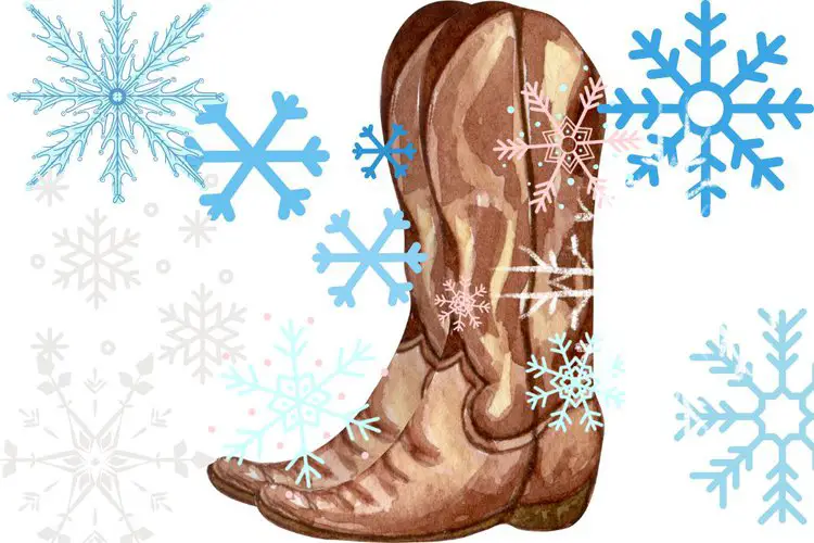 Cowboy boots and the snow