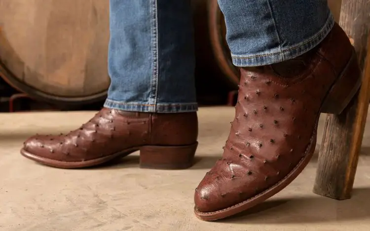 Man Wear The Wyatt Full-Quill Ostrich Cowboy Boots