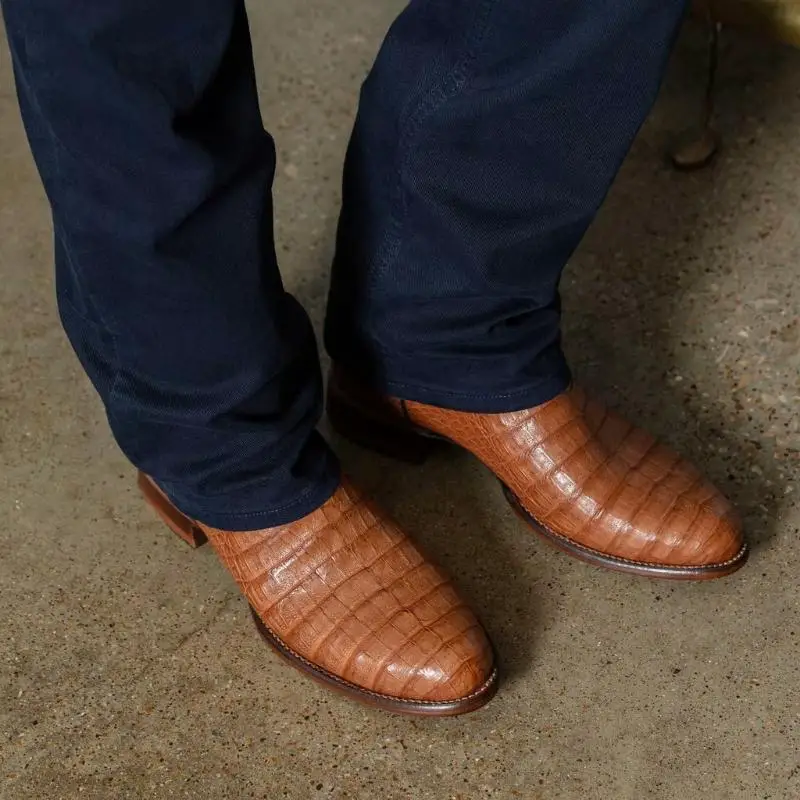 The Cole grain caiman boots from Tecovas