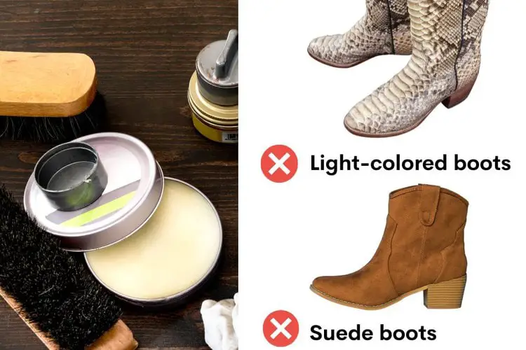 don't use mink oil on light colored or suede boots