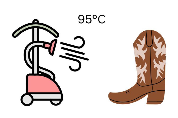 using the clothes steamer on cowboy boots